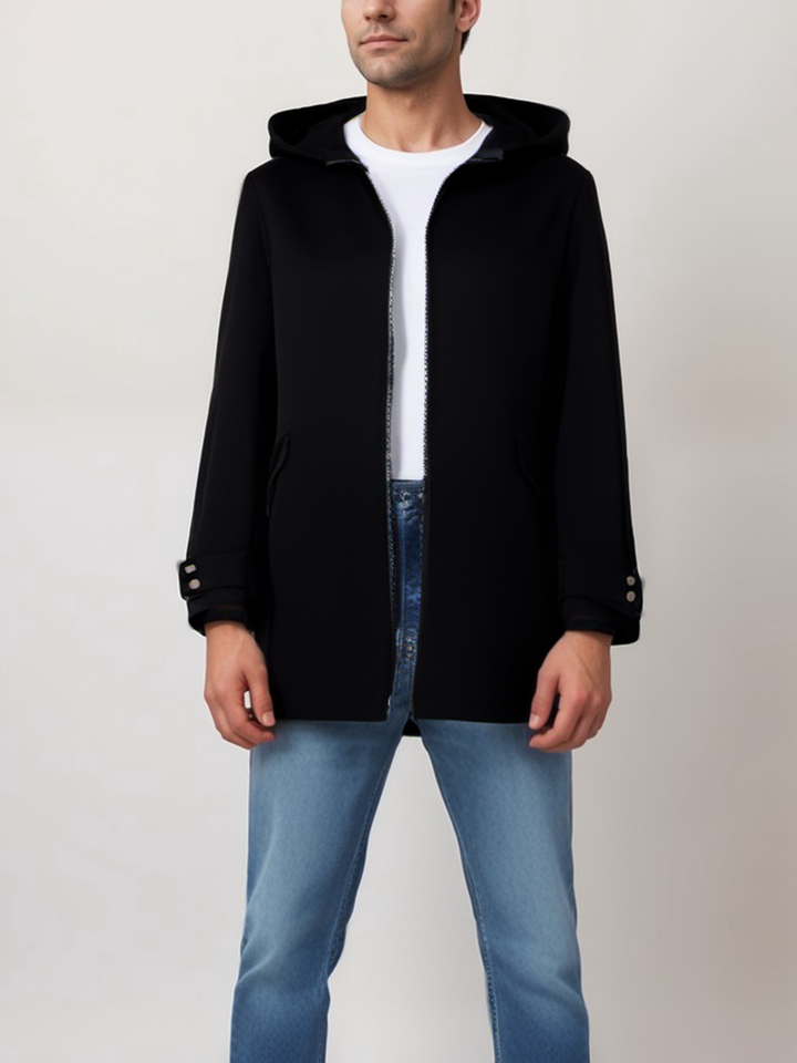 Manteau en laine vegan avec capuche