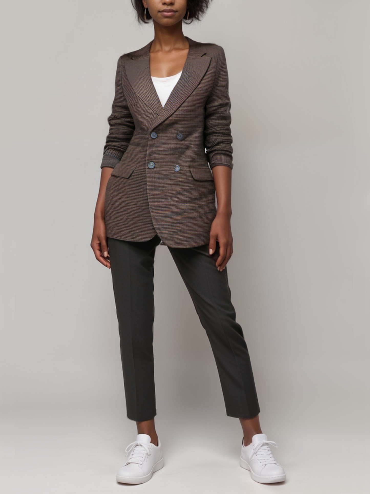 Blazer en laine vegan à double boutonnage