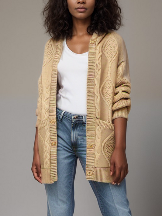 Cardigan avec capuche et patte de boutonnage  | 