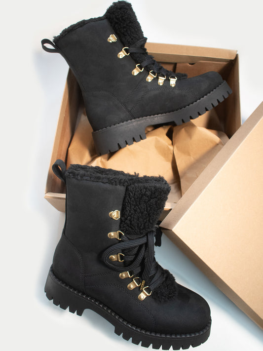 Recycelte vegane Shearling-Stiefel | Vegane Damenschuh