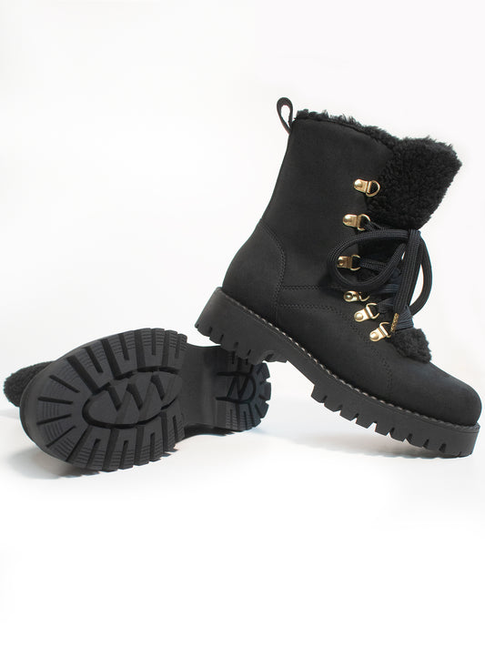 Recycelte vegane Shearling-Stiefel | Vegane Damenschuh