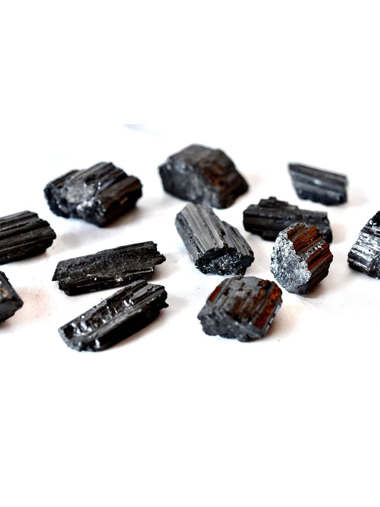 Pierres de Tourmaline noire d'apothicaire à cœur ouvert, cristaux de Protection bruts Feng Shui